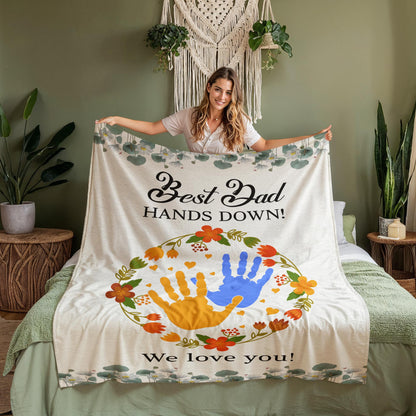 Best Dad Hands Down Blanket – Heartfelt Father’s Day Keepsake