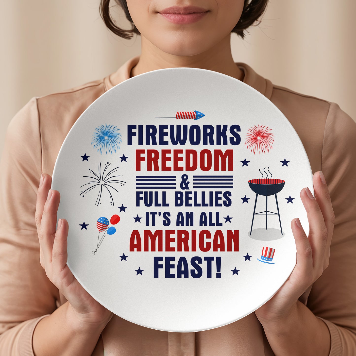 All-American Feastware Collection – 4th of July Plates, Platters & Bowls