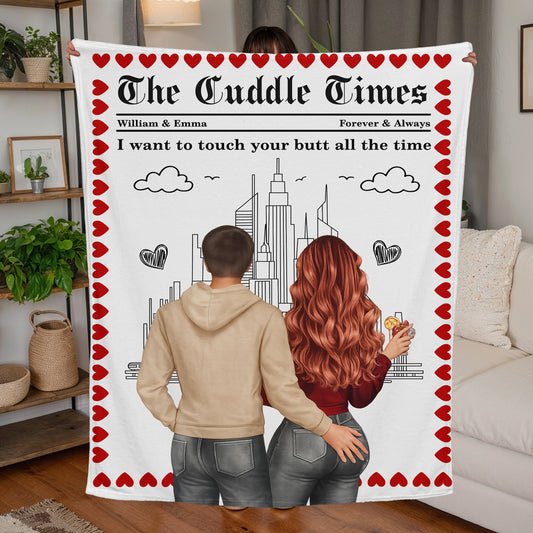Funny romantic couple fleece blanket