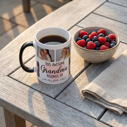 Personalized Grandma Photo Mug – Custom Family Photo Gift for Grandma, Grandkids Mug, Mother’s Day Gift for Nana, Grandma Coffee Mug