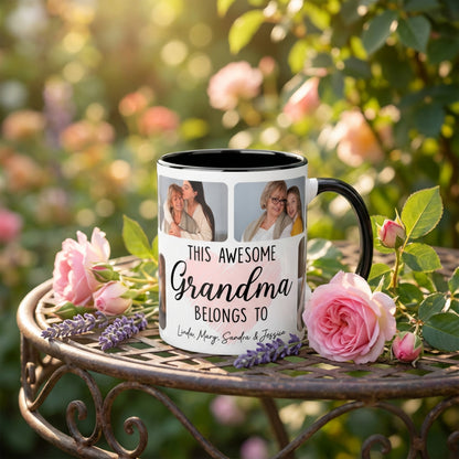 Personalized Grandma Photo Mug – Custom Family Photo Gift for Grandma, Grandkids Mug, Mother’s Day Gift for Nana, Grandma Coffee Mug