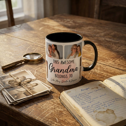 Personalized Grandma Photo Mug – Custom Family Photo Gift for Grandma, Grandkids Mug, Mother’s Day Gift for Nana, Grandma Coffee Mug