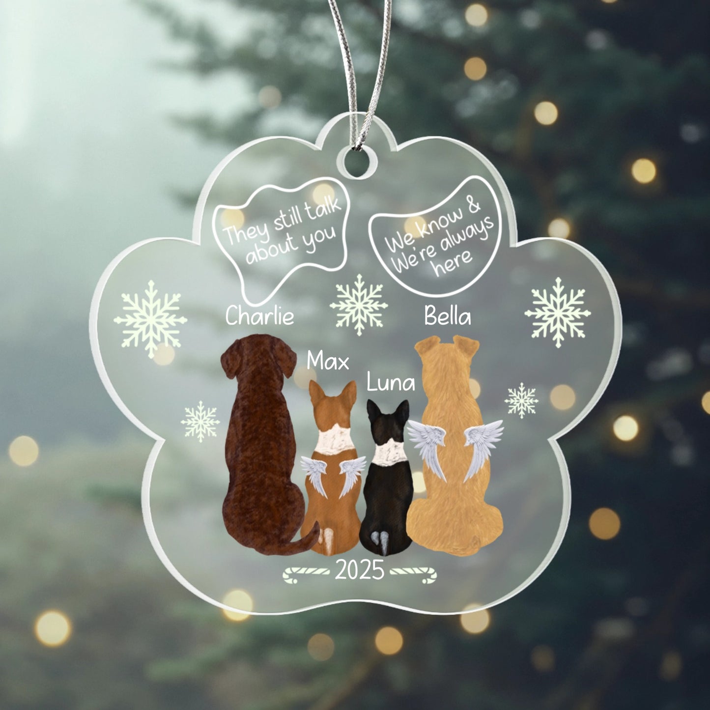 Personalized dog memorial ornament