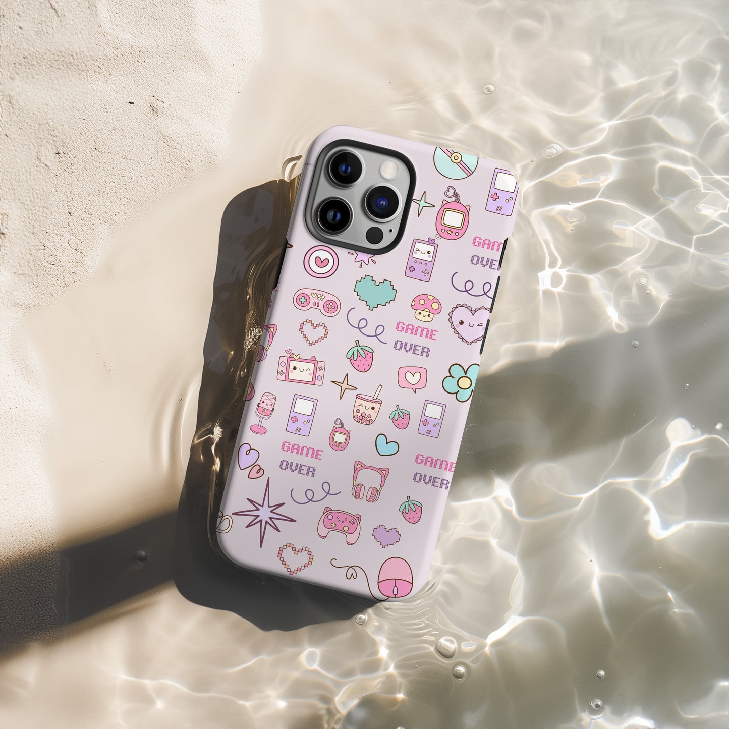 Kawaii Gamer Girl iPhone 16 Case – Cute Pastel Gaming-Themed Phone Cover for Girls