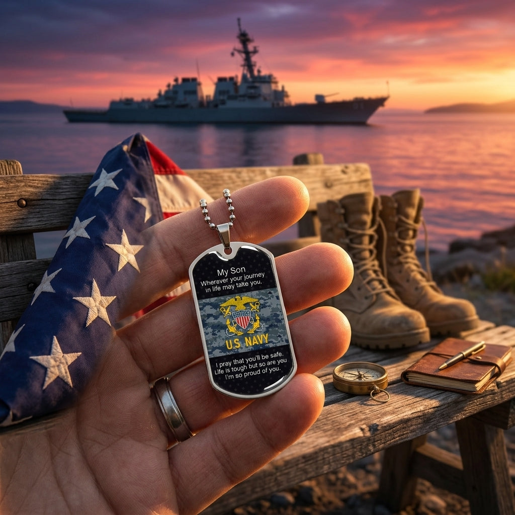 i am a veteran dog tag necklace no expiration date design