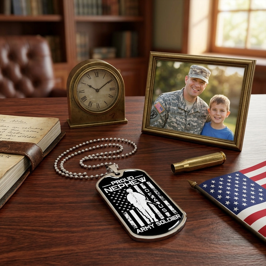 usa patriotic necklace for grandfather veteran