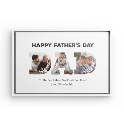 Personalized “DAD” Framed Father's Day Photo Canvas Keepsake Gift for Dad