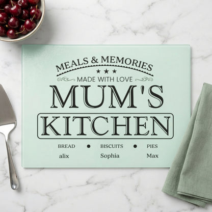 Meals & Memories Made With Love" Personalized Cutting Board - Mother's Day Gift