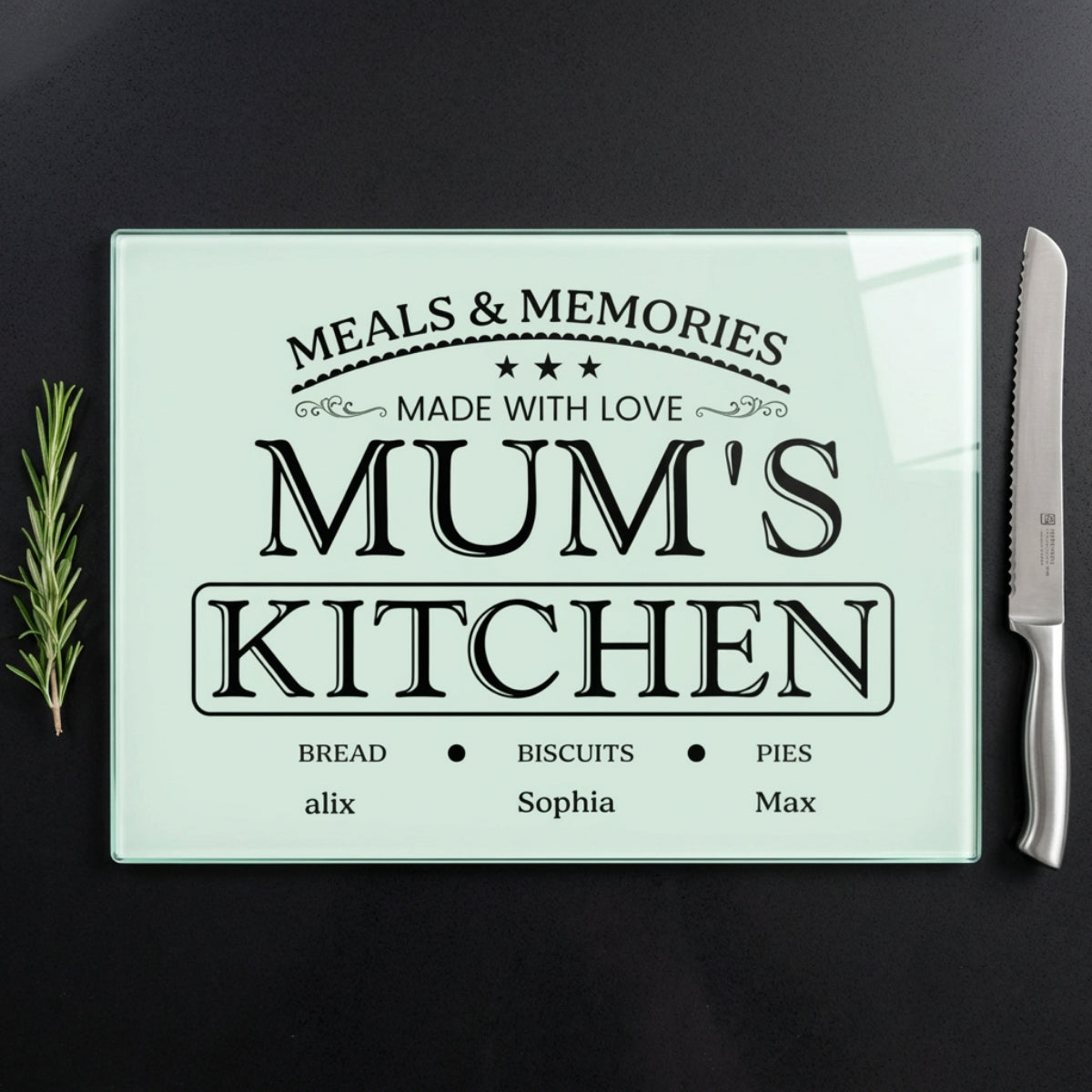 Meals & Memories Made With Love" Personalized Cutting Board - Mother's Day Gift