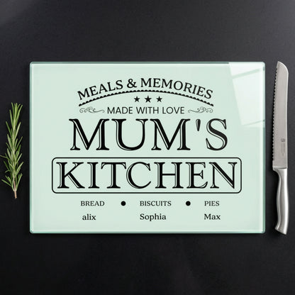 Meals & Memories Made With Love" Personalized Cutting Board - Mother's Day Gift