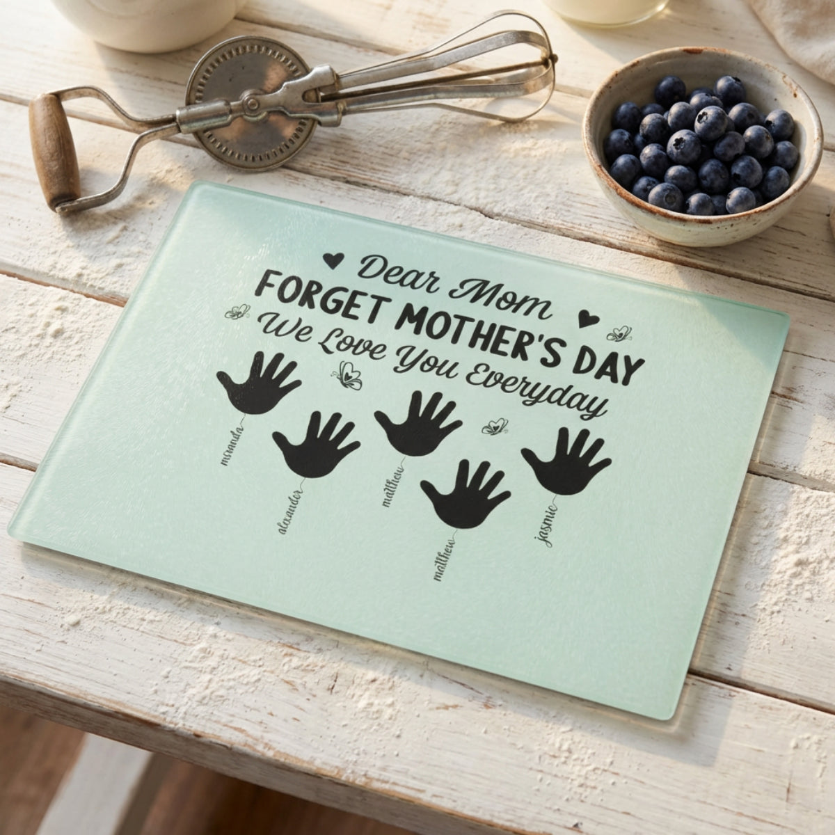 Personalized Forget Mother’s Day Acrylic Plaque – Custom Kids Names Gift for Mom, We Love You Everyday Sign