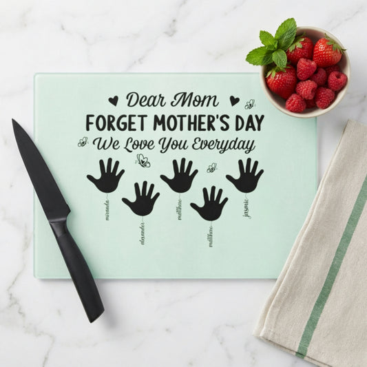 Personalized Forget Mother’s Day Acrylic Plaque – Custom Kids Names Gift for Mom, We Love You Everyday Sign