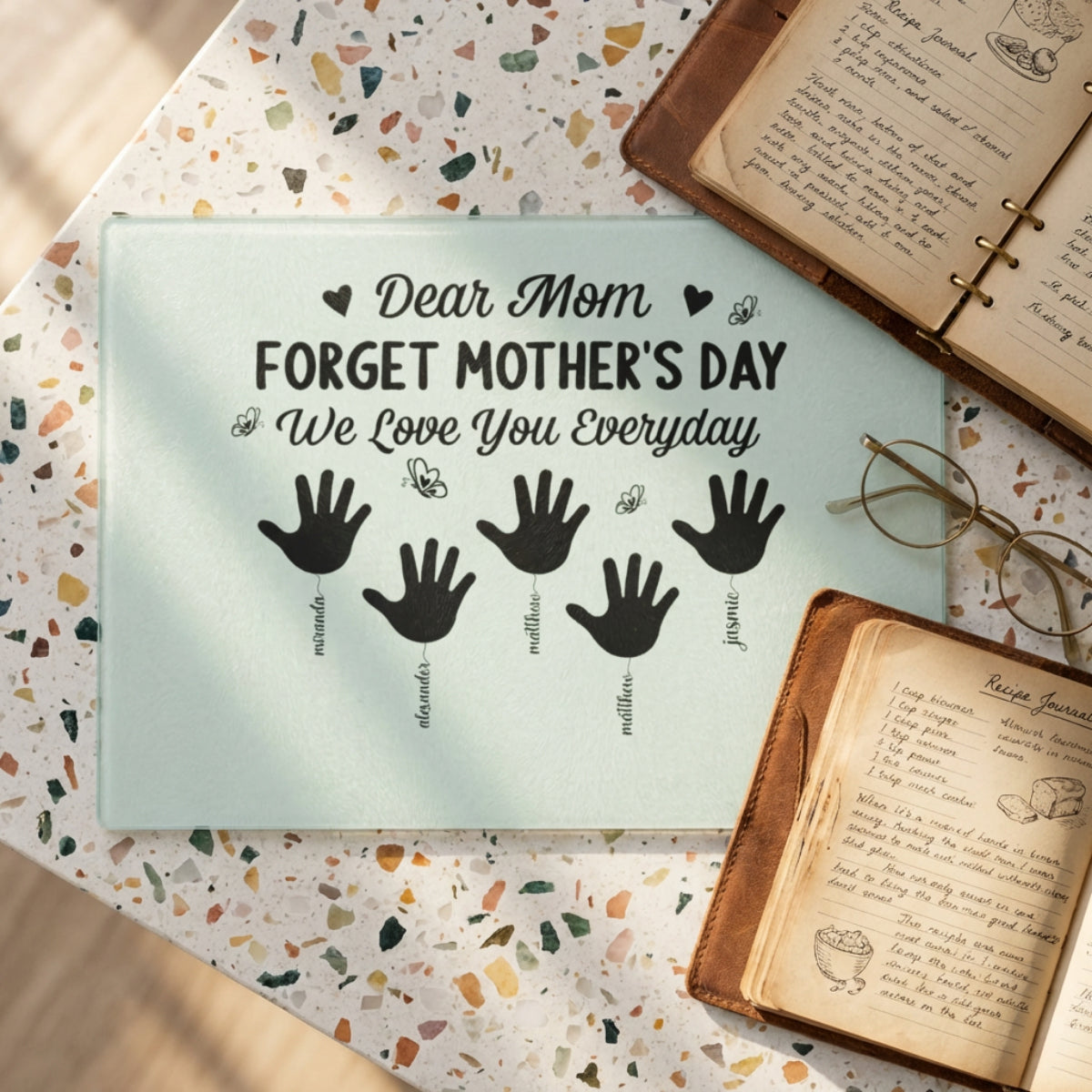 Personalized Forget Mother’s Day Acrylic Plaque – Custom Kids Names Gift for Mom, We Love You Everyday Sign