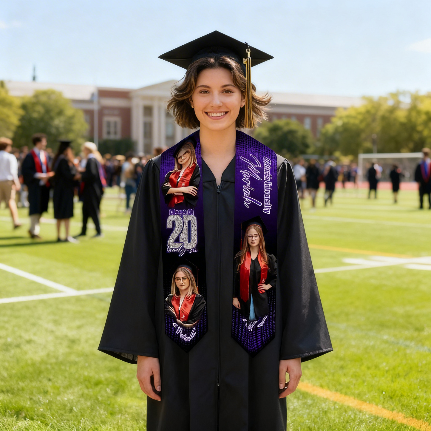 Custom senior graduation sash with funny quote design