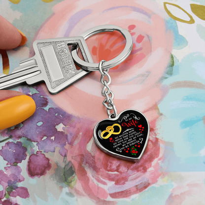 To My Wife” Heart Keychain – Romantic Curb Key Ring Gift for Her