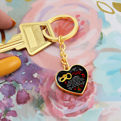 To My Wife” Heart Keychain – Romantic Curb Key Ring Gift for Her