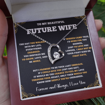 Forever Love Necklace for Future Wife – Romantic Gift with Heartfelt Message Card