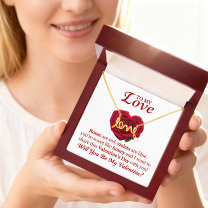 Scripted Love Necklace for Her – Romantic Valentine's Day Gift with Luxury Box, Meaningful Love Jewelry