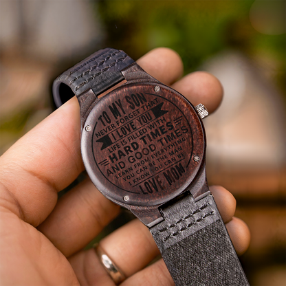 To My Son – Engraved Wooden Watch  | Sentimental Keepsake Gift