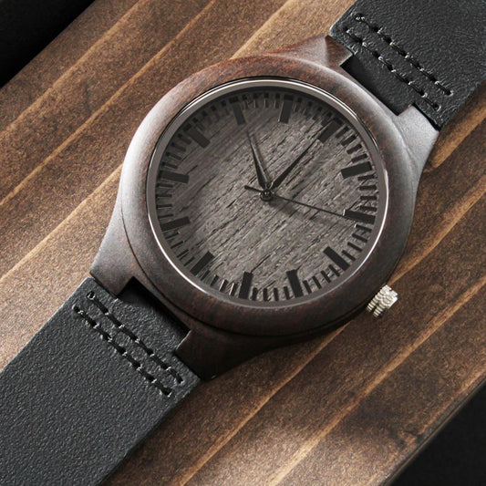 To My Husband – Engraved Wooden Watch with “I Love You” Message