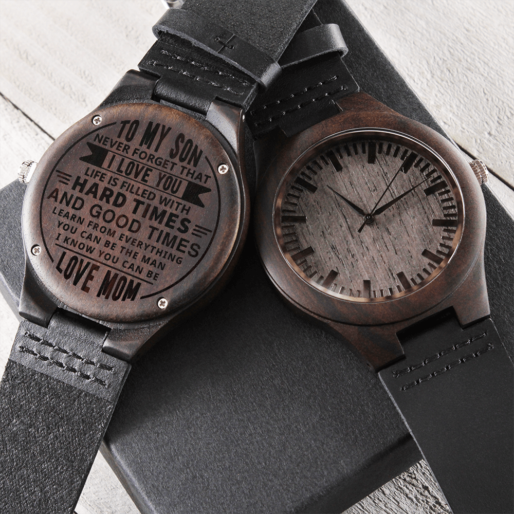 To My Son – Engraved Wooden Watch  | Sentimental Keepsake Gift