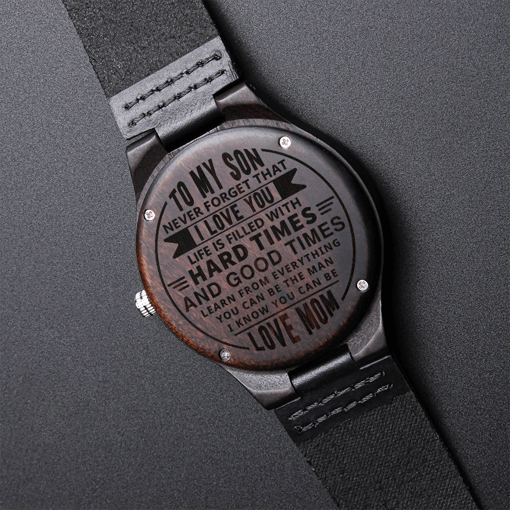 To My Son – Engraved Wooden Watch  | Sentimental Keepsake Gift