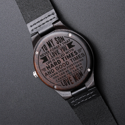 To My Son – Engraved Wooden Watch  | Sentimental Keepsake Gift