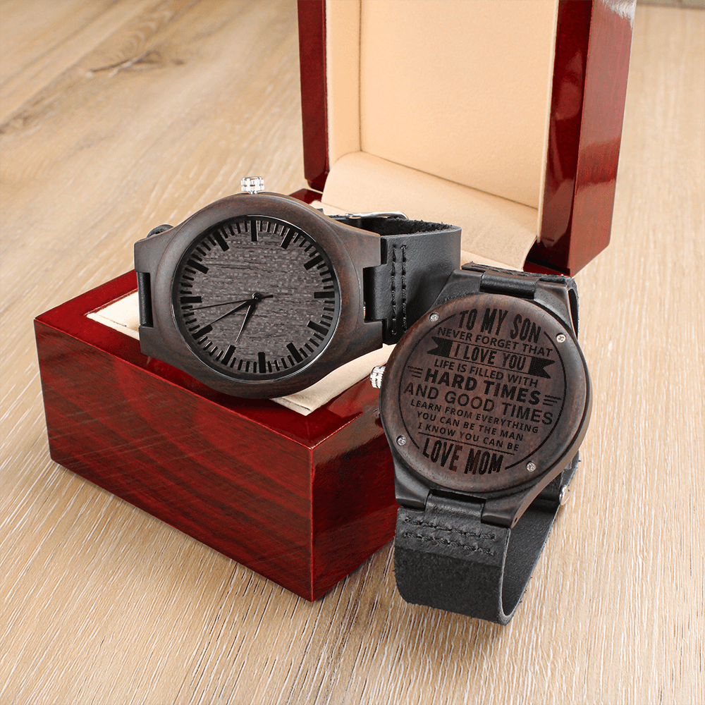 To My Son – Engraved Wooden Watch  | Sentimental Keepsake Gift