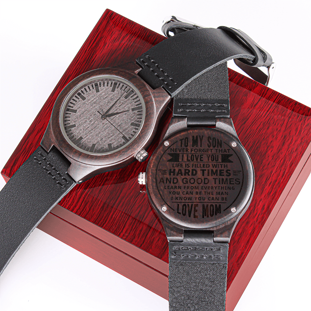 To My Son – Engraved Wooden Watch  | Sentimental Keepsake Gift