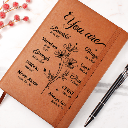 You Are Scripture Leather Journal – Inspirational Bible Gift