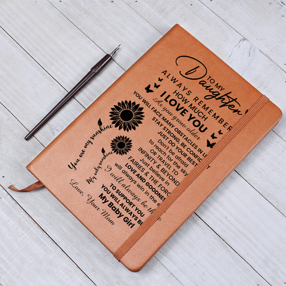 To My Daughter Graphic Leather Journal – Inspirational Gift