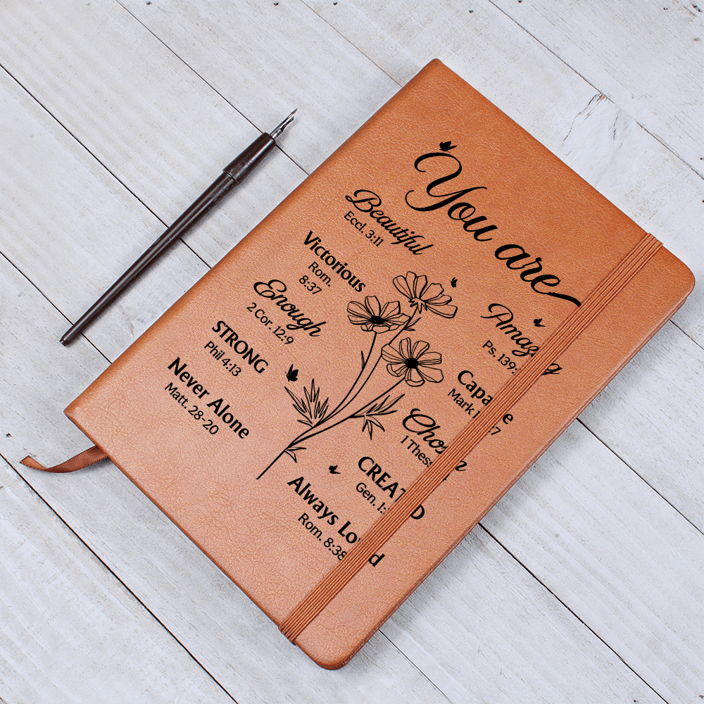 You Are Scripture Leather Journal – Inspirational Bible Gift