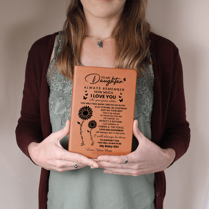 To My Daughter Graphic Leather Journal – Inspirational Gift