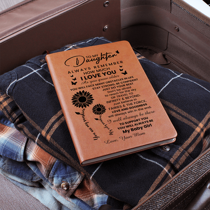 To My Daughter Graphic Leather Journal – Inspirational Gift