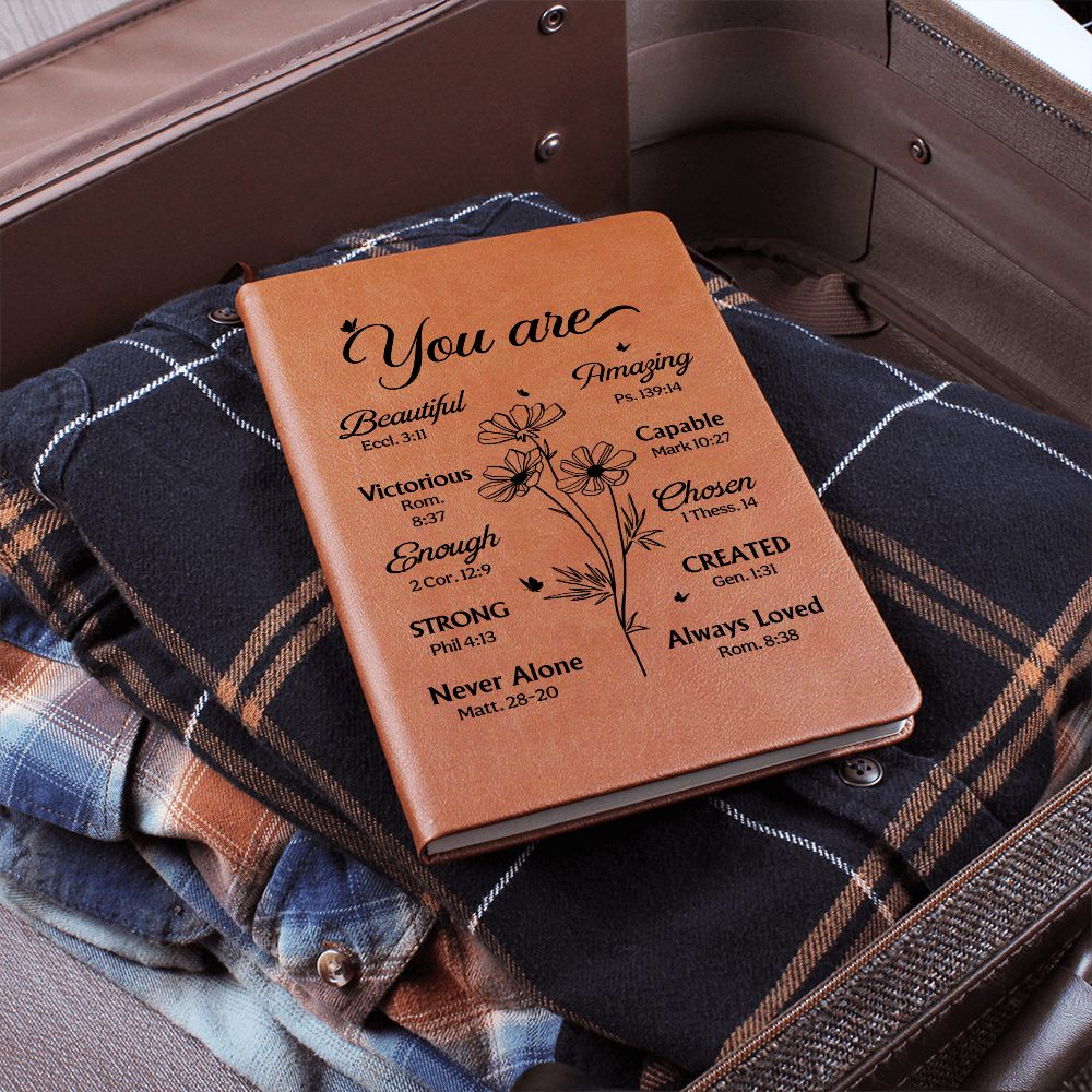 You Are Scripture Leather Journal – Inspirational Bible Gift
