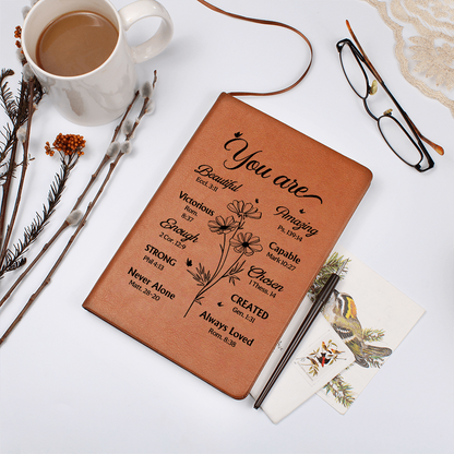 You Are Scripture Leather Journal – Inspirational Bible Gift