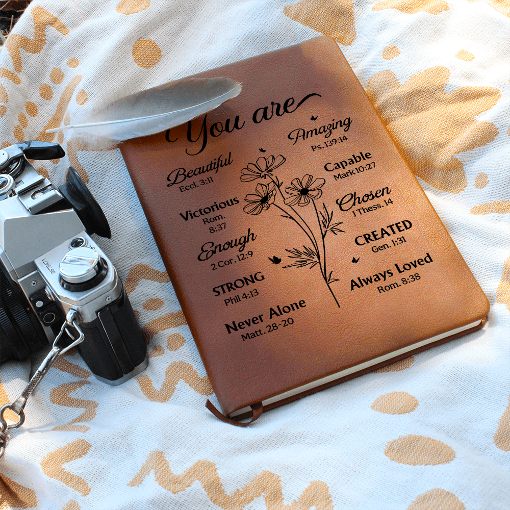 You Are Scripture Leather Journal – Inspirational Bible Gift