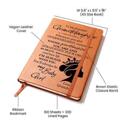 To My Granddaughter – Crown Leather Journal from Grandma