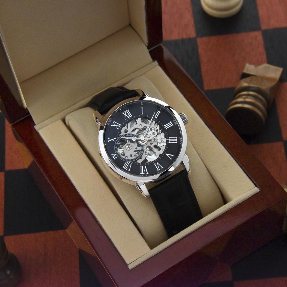 Luxury Openwork Watch Father's Day Gift for Dad – With Heartfelt Message Card