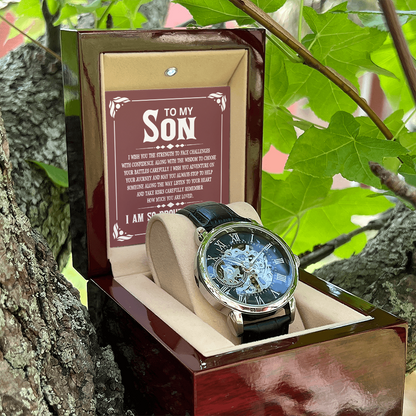 To My Son - Openwork Watch with Message Card Gift