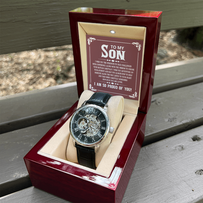 To My Son - Openwork Watch with Message Card Gift