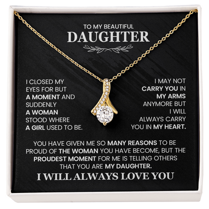 Alluring Beauty Necklace for My Beautiful Daughter with Heartfelt Message