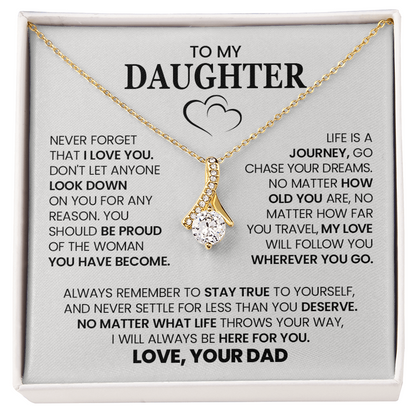 Alluring Beauty Necklace To My Daughter with Heartfelt Message Card