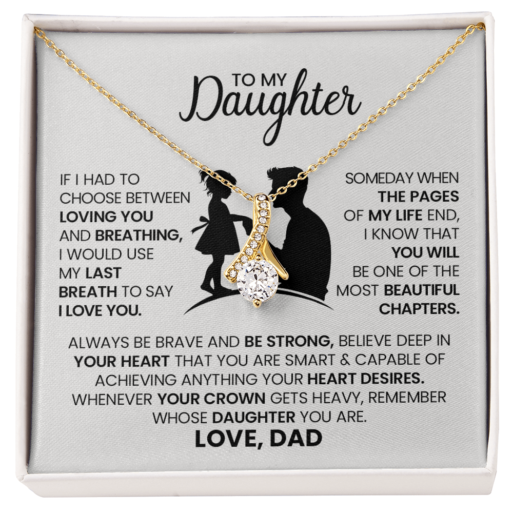 Alluring Beauty Necklace for Daughter from Dad – With Heartfelt Message Card and Gift Box