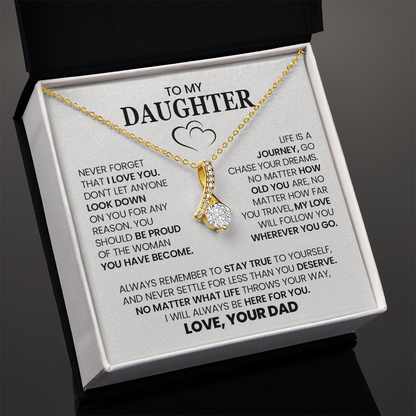 Alluring Beauty Necklace To My Daughter with Heartfelt Message Card