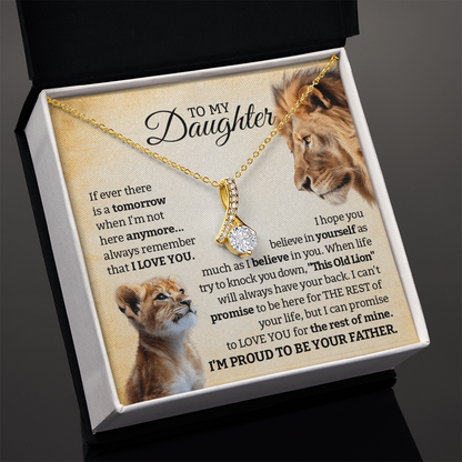 Alluring Beauty Necklace for Daughter – Lion Heart Message Card