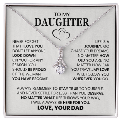 Alluring Beauty Necklace To My Daughter with Heartfelt Message Card