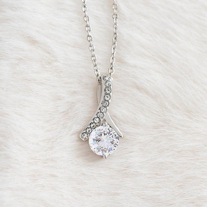 Alluring Beauty Necklace for Future Wife – Romantic Keepsake with Heartfelt Message Card (White or Yellow Gold)