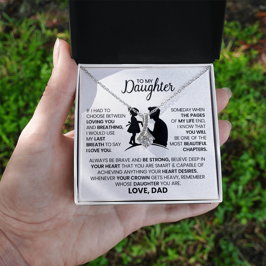 Alluring Beauty Necklace for Daughter from Dad – With Heartfelt Message Card and Gift Box