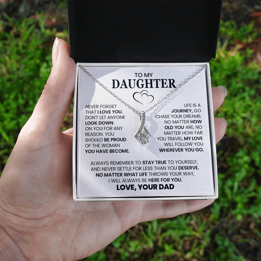 Alluring Beauty Necklace To My Daughter with Heartfelt Message Card